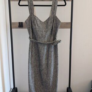 Tweed Rebecca Taylor Dress —Tailored with Rosette Belt